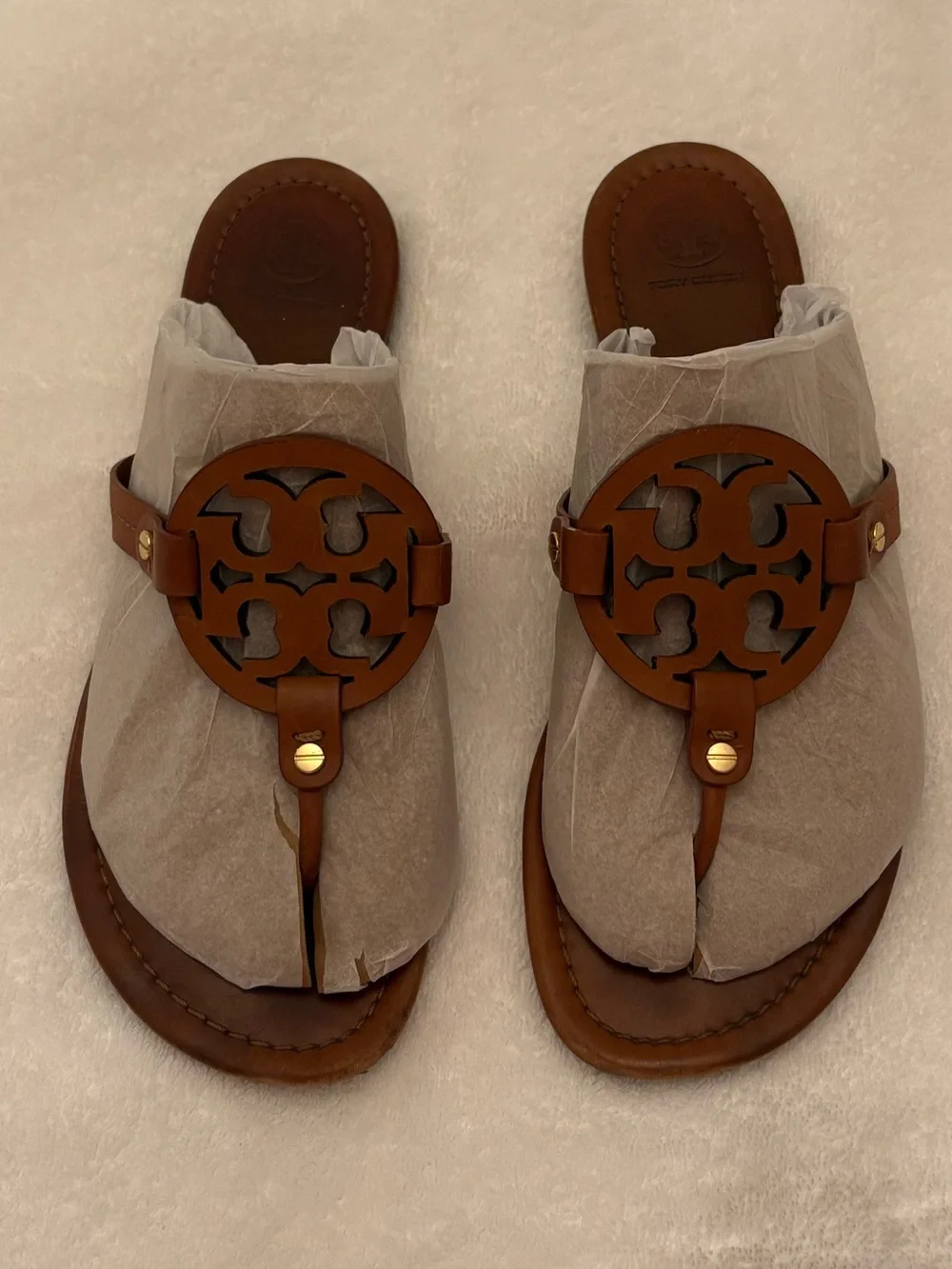 Tory Burch Brown Miller Thong Sandals